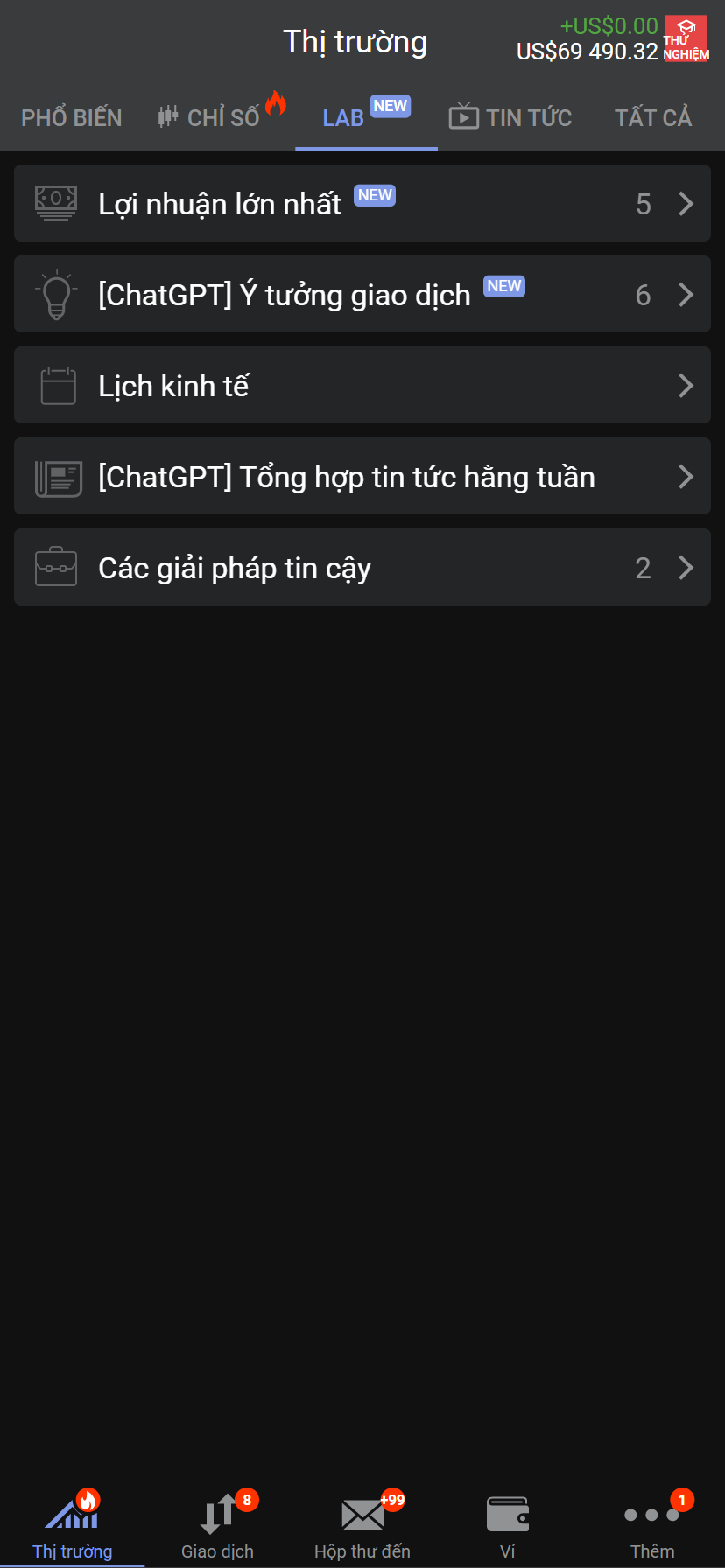 Lab section in the terminal