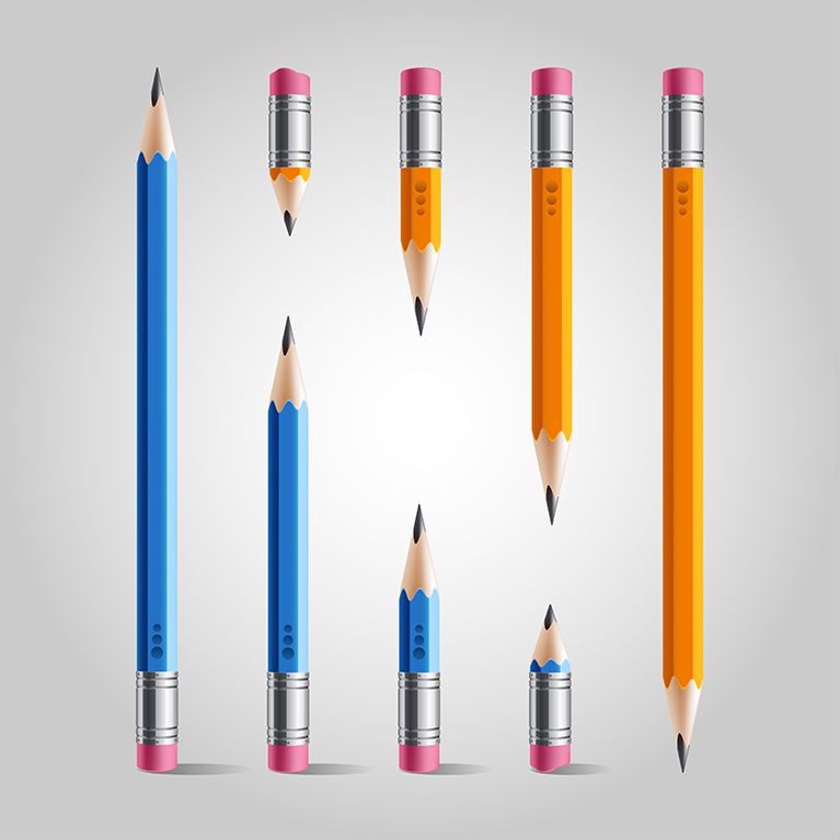 Long and short sharp pencils