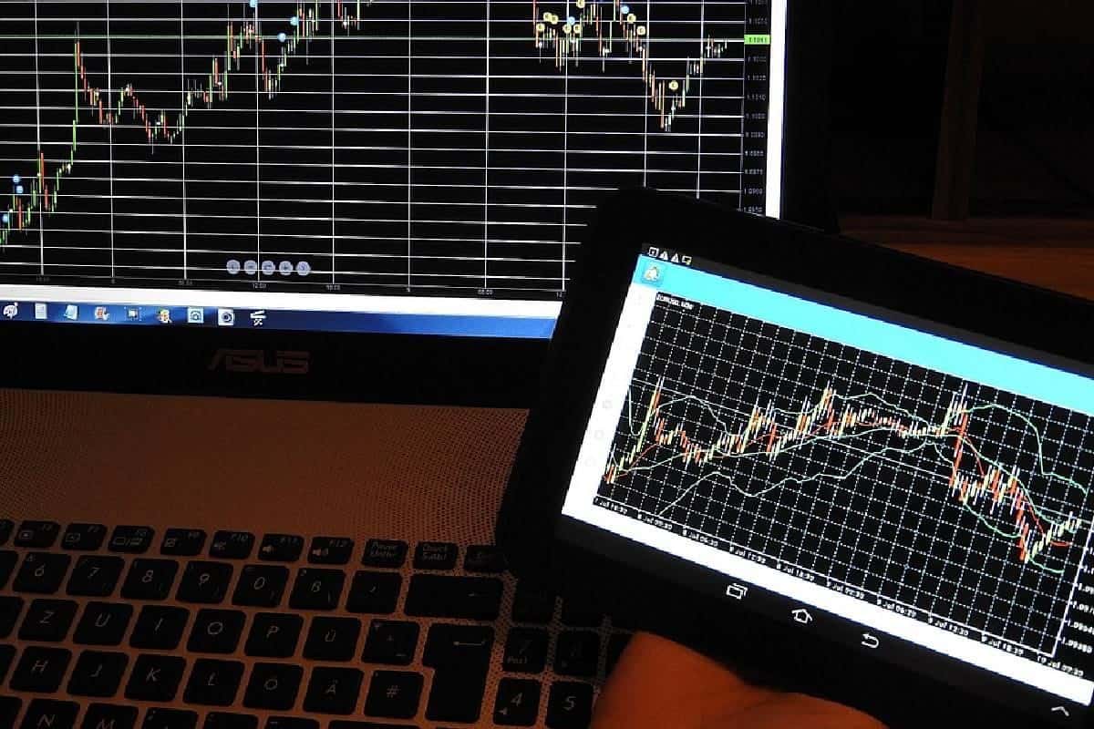 Gráficos de tendencias del mercado de divisas en Forex.