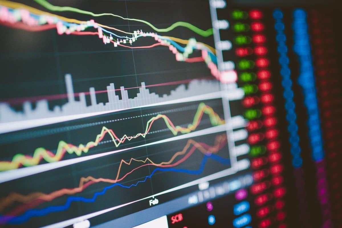 Proyección de gráficos de tendencia de instrumentos financieros.