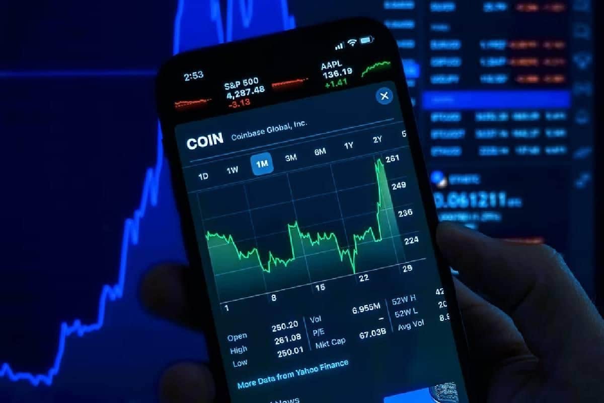 Acciones de Coinbase, exchange donde se puede comprar y vender Uniswap