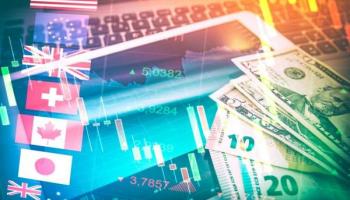 Banderas y billetes de diversos países con los que se pueden operar a través de Forex Chile.