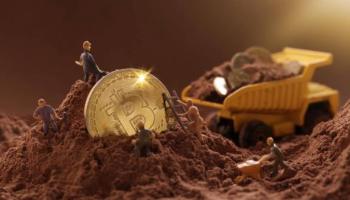 Foto conceptual de minería de Bitcoin, una de las criptomonedas más rentables.